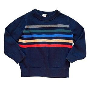 Baby GAP Sweater Boys‎ Size 2T Toddler Striped Knit Multicolor Long Sleeve